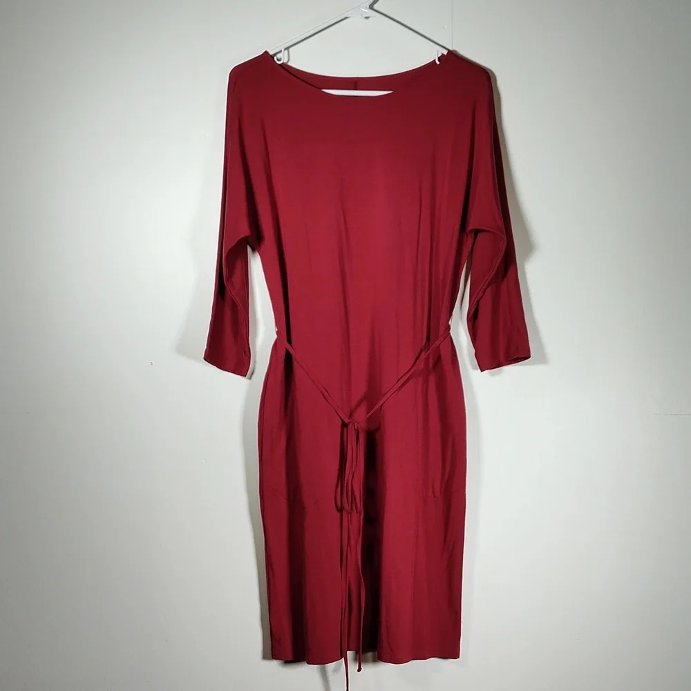 garnet hill tie waist knit maxi dress Tie-Waist Knit Dress